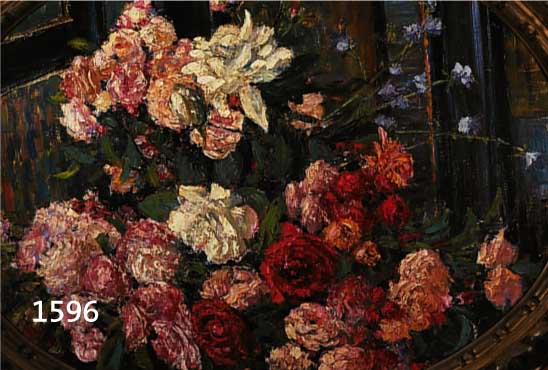 SEIDEL, ADOLF, MALER AUS SAARLOUIS, BLUMENSTILLEBEN, ÖL/MALKARTON, MITTIG LINKS SIGNIERT, IM OVAL CA. 55 X 72 CM, R.