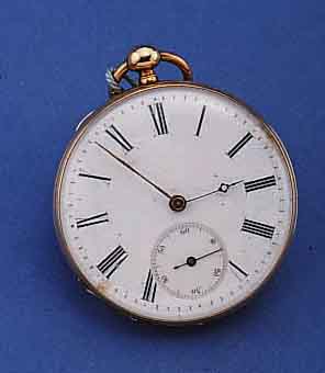 VACHERON GENEVE HERRENTASCHENUHR (NICHT V & C) , SCHWEIZ UM 1845, GG 585/000, EMAILBLATT FEINHAARR., PROV. REP., AUßEN 8, ZEIGER TEILW. ERSETZT, ...