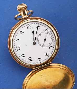 SAVONETTE HERRENTASCHENUHR, SCHWEIZ F. D. ENGL. MARKT UM 1925, GEH. DENNISSON WATCHCASE, WERK AUF SPERRRAD BEZ. ROLEX LEVER, EMAILBL. ...