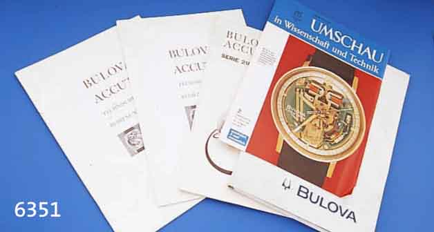 BULOVA ACCUTRON DOKUMENTATION UM 1966, ZUS. M. VERSCH. PROSPEKTEN U. REP.- BZW. BE- DIENUNGSANLEITUNGEN F. D. SERVICE APRES VENT, INTERESSANTE ...