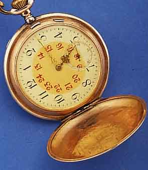 SYSTEME GLASHÜTTE HERRENTASCHENUHR SAVONETTE, SCHWEIZ F. D. DEUTSCHEN MARKT UM 1908, ROSE- G 585/000, GEH. AUßEN DELLIG, BESONDERS IM ...