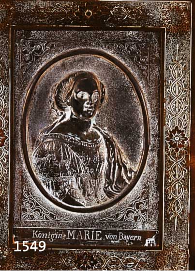 RELIEFBILD, DEUTSCH, UM 1890, PORTRÄT DER KÖNIGIN MARIE VON BAYERN, SILBER, CA. 10 X 6,5 CM, GRAVIERTER MESSINGRAHMEN