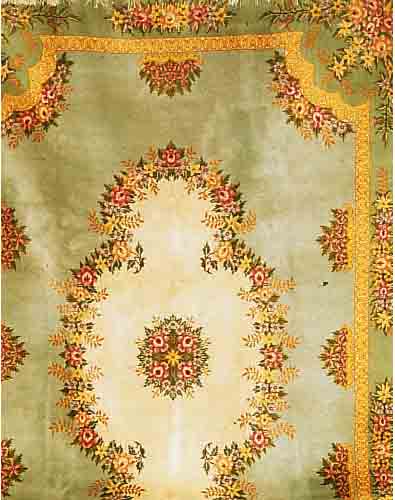 CHINA, 367 X 239CM, EHZ 3 FLOR WOLLE, CA.40 JAHRE