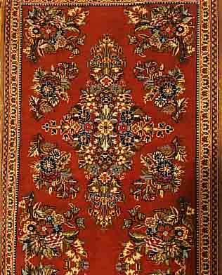 GHOM, PERSIEN, 209 X 53CM, EHZ 1 FLOR KORKWOLLE, CA.10 JAHRE