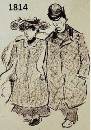 ZILLE, HEINRICH, 1858-1929, SPAZIERGÄNGERPAAR, RADIERUNG, IN DER PLATTE SIGNIERT, RE. U. ROTE STEMPELSIGNATUR, NUM. 47/50, CA. 16 X 11,5 CM