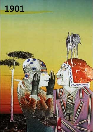WUNDERLICH, PAUL, GEB. 1927, GUTEN MORGEN, FARBLITHOGRAPHIE, RE. U. HANDSIGNIERT, NUM. 19/3000, CA. 60 X 48 CM, U.GL., R.