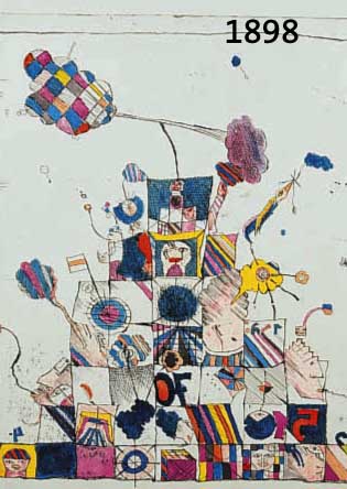 KASTENHOLZ, DAS RÄTSEL, FARBLITHOGRAPHIE, HANDSIGNIERT, BETITELT UND NUM. 96/100, CA. 27 X 24 CM