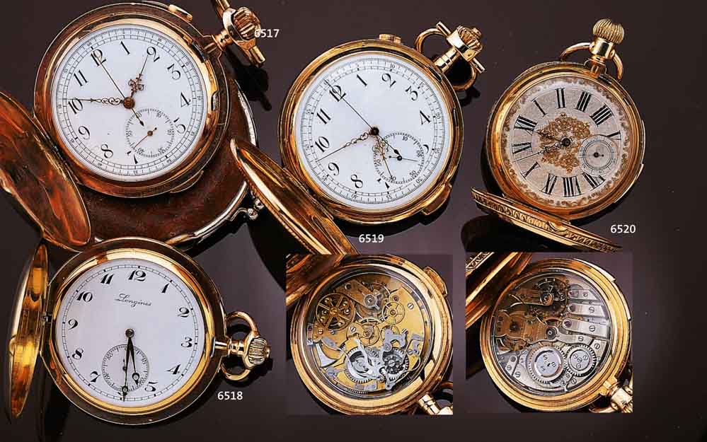 SAVONETTE HERRENTASCHENUHR M. 1/4 STD.-REPET. U. CHRONOGRAPHENFKT. (OHNE ZÄHLER), SCHWEIZ F. D. DEUTSCH. MARKT UM 1908, GG 585/000, BEIDE SCHALEN ...