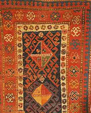KAZAK, RUSSLAND, 279 X 94CM, EHZ 4 WOLLE AUF WOLLE, UM 1900