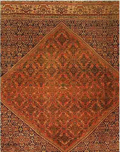 BIDJAR, PERSIEN, 216 X 229CM, EHZ 3 FLOR WOLLE, CA.40 JAHRE