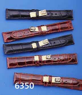 KONVOLUT: 5X ORIGINAL GLASHÜTTE ARMBÄNDER FÜR HERRENARMBANDUHREN, LOUISIANA ALLIGATOR LEDER, HANDARBEIT, OHNE SCHLIEßEN, ALLE BANDBREITE 20 ...