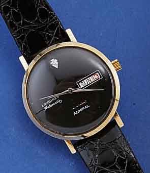 LONGINES HERRENARMBANDUHR, AUTOMATIC, SERIE ADMIRAL (5 STARS), GG-FILLED EINSCHALENGEH., GET. A-WELLE, BEI FERTIGST. WASSERGESCH., BEI 12 IN WG ...