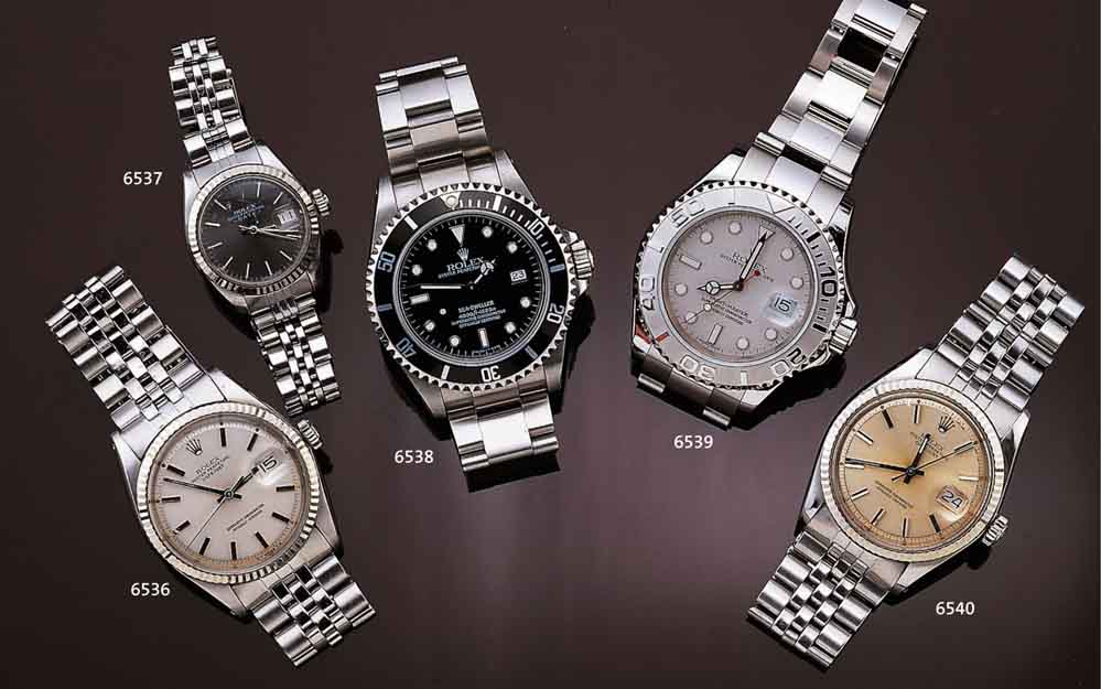 ROLEX HERRENARMBANDUHR, OYSTER PERPETUAL DATEJUST, SCHWEIZ UM 1978, EDELST. INCL. EDELST.-JUBILE-BD., BOD. U. KRONE GESCHR., BEI FERTIGST. ...