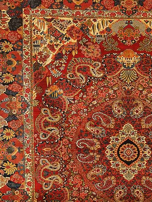 SAROGH, PERSIEN, 398 X 323CM, EHZ 2 KORKWOLLE, UM 1930, SEHR DEKORATIV