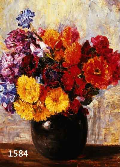 UNBEKANNTER MALER, UM 1900, STILLEBEN MIT GARTENBLUMEN, ÖL/HOLZ, UNSIGNIERT, CA. 48 X 39 CM, R.