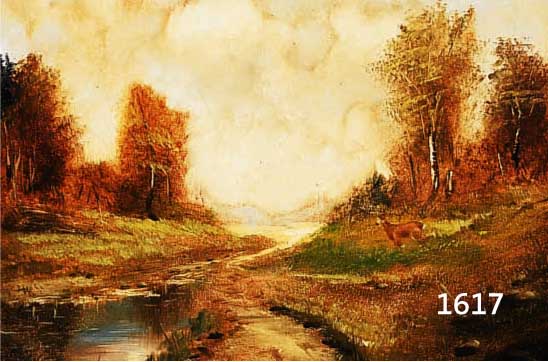 PORTTMANN, CARL, GEB. 1894 DÜSSELDORF, REH AM BACHLAUF AM MORGEN, ÖL/HARTFASER, RE. U. SIGN. UND DAT. 54, CA. 50 X 60 CM, R.