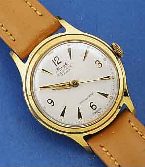 KIENZLE HERRENARMBANDUHR, AUTOMATIK, SOGN. VOLKSAUTOMATIK, F.D. DTSCH. MARKT UM 1960, METALL GG-AUFL., EDELST.-BOD., 17 ST., KAL. 57/17A, ...