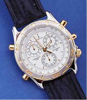FESTINA ARMBANDCHRONOGRAPH M. ALARMFKT., EDELST. POL., LÜN. WIE DRÜCKER U. KRONE VERG., MINERALFLACHGL., LEDERBD., ETUI, HIGH-TECH- QUARTZWERK M. ...