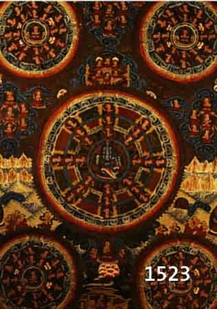 THANGKA, HIMALAYAGEBIET, UM 1900, ÖL UND GOUACHE AUF LEINWAND, VIELFIGURIGE DARSTELLUNG, CA. 55 X 39 CM, PP, R.