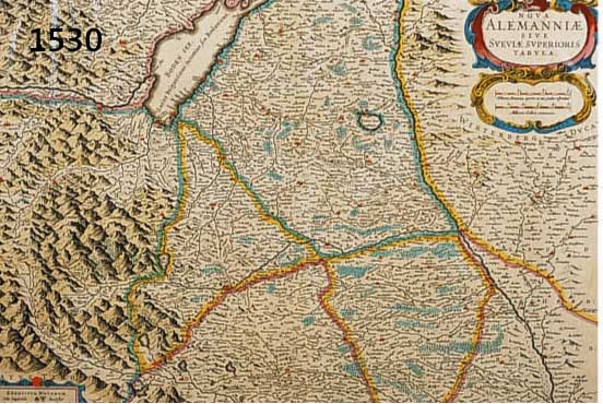 KONVOLUT VON 2 BLATT, MIT KUPFERSTICHEN VON OBERSCHWABEN: 1.) ALTKOLOR. KUPFERSTICHK. V. H. HONIUS AMSTERDAM, CA. 1630, NOVA ALEMANNIAE SIVE ...