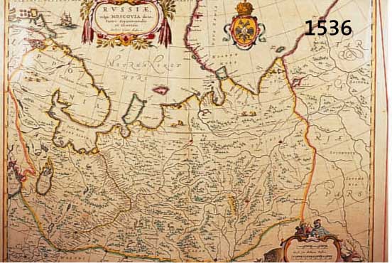 KONVOLUT AUS 3 BLATT MIT KARTEN VON RUßLAND, 1.) PRACHTVOLL KOLOR. KUPFERSICHK. V. J. JANSONIUS, CA. 1650, RUSSIAE VULGO MOSCOVIA DICTAE PARTE S ...
