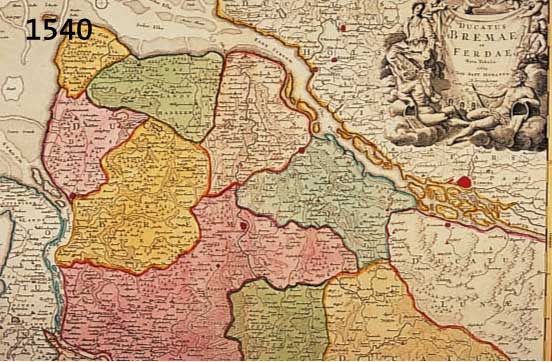 KONVOLUT VON 2 BLATT MIT KARTEN VON BREMEN, 1.) ALTKOLOR. KUPFERSTICHK. V. HOMANN, CA. 1750, DUCATUS BREMAE ET FERDEA NOVA TABULA, MIT ÜBERGR. ...