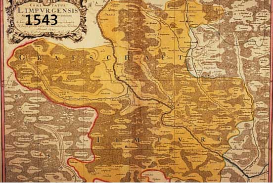 ALTKOLOR. KUPFERSTICHK. V. HOMANN ERBEN, CA. 1749, COMITATUS LIMPURGENSIS MANDATO SPECIAL IMPERANTIUM MENFARATUS, MIT ÜBERGR. PRACHT- VOLLER ...