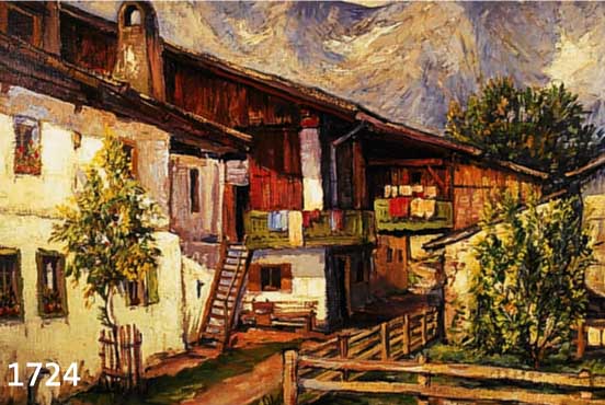 HEIECK, GEORG, 1903-1977, DORFANSICHT IM VORGEBIRGE, ÖL/LWD, LI. U. SIGN. UND DAT. 1938, CA. 60 X 77 CM, R.