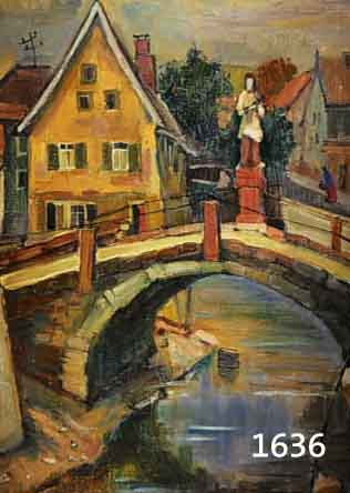 LÖFFLER, FRIEDRICH, ANSICHT VON MICHELSTADT/ODENWALD, ÖL/LWD, RE. U. SIGN., CA. 80 X 60 CM, R.