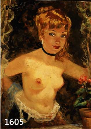 ZUSCHREIBUNG: NANN, HALBAKT EINER JUNGEN FRAU, ÖL/MALKARTON, LI. O. SIGN., CA. 50 X 40 CM, R.