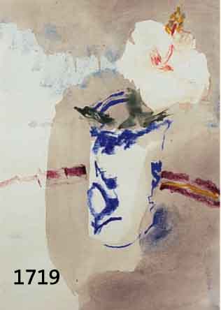 WACHTER, EMIL, GEB. 1921, STILLEBEN MIT BLUME, AQUARELL AUF PAPIER, RE. U. SIGN. UND DAT. 1985, CA. 33 X 23 CM, PP, U.GL., R.