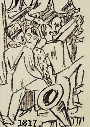 BECKMANN, MAX, 1884-1950, DER TANZ, LITHOGRAPHIE VON 1937, CA. 16 X 11 CM, PP, U.GL., R.