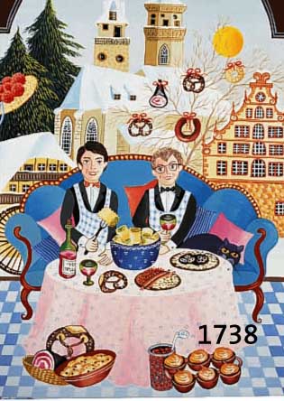 BÜSCHER, ANITA, ZEITGEN. NAIVE MALERIN, SCHWARZWÄLDER BROTZEIT, ÖL/MALKARTON, SIGNIERT UND DAT. 1987, CA. 36 X 50 CM, R.