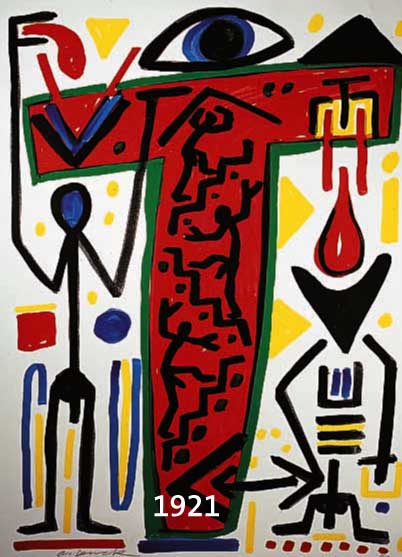 PENCK, A.R., GEB. 1939, FARBOFFSET, HANDSIGNIERT, CA. 56 X 44 CM, PP