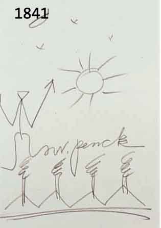 PENCK, A.R., GEB. 1939, ANALYSIS, ZEICHNUNG, HANDSIGNIERT, CA. 20 X 17 CM, PP