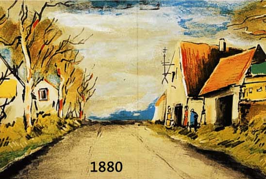 VLAMINCK, MAURICE DE, 1876-1958, LA ROUTE, FARBLITHOGRAPHIE VON 1957, IM STEIN SIGN., CA. 30 X 48 CM, PP