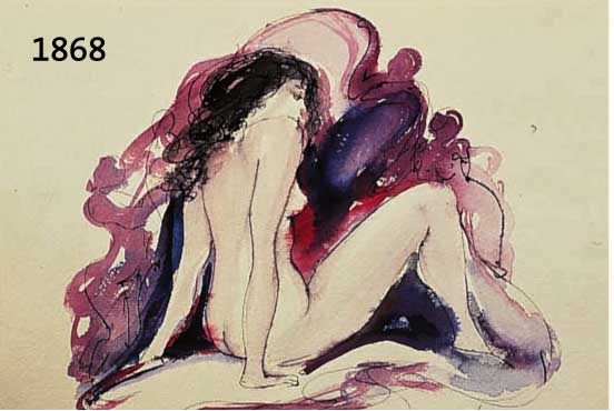 MIRANDO, ANNA, GEB. 1945 ROM, INTERNAT. BEKANNTE KÜNSTLERIN, HIER: SITZENDER AKT, AQUARELL, HANDSIGN., CA. 28 X 28 CM, PP