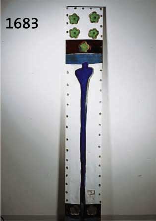 LALLI, ROBERTO PHILIPP, GEB. 1963, ABSTR. DARSTELLUNG, ÖL/LEINTUCH, MONOGRAMMIERT SOLLTE NEU VERSPANNT WERDEN, 179 X 30 CM