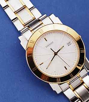 TISSOT ARMBANDUHRSET FÜR DAMEN UND HERREN, SCHWEIZ UNGETR. LAGERW. UM 1999, BEIDE EDELST. TEILW. SAT., TEILW. POL., BD. SAPHIRFLACHGL., LÜN., ...