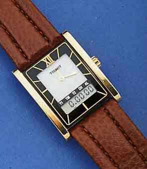 KONVOLUT: 3 TISSOT HERRENARMBANDUHREN SERIE DIGITAL-ANALOG-WATCHES, KAL. 988/331, SCHWEIZ UM 1994, VERSCH. DESIGN, 2X METALL VERCHR., 1X ...