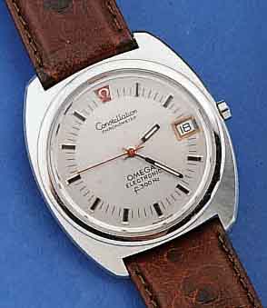 OMEGA HERRENARMBANDUHR, ELECTRONIC CHRONOMETER , (F300 HZ), SCHWEIZ UM 1972, EDELST.-BOD. GESCHR., BEI HERST. WASSERGESCH., STIMMGABEL- ...