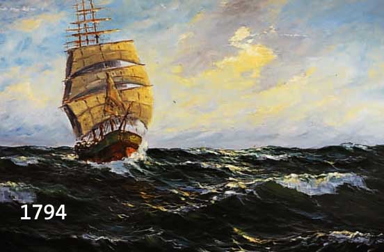 LUKAS-LARSEN, DÜSSELDORFER MARINE- UND LAND- SCHAFTSMALER, MITTE 20. JH., SEGELSCHIFF AUF HOHER SEE, ÖL/LWD, SIGN., CA. 60 X 90 CM,R