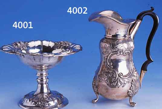 WASSERKANNE, ENGLAND LONDON UM 1900, BAROCKSTIL, STERLINGSILBER, GETRIEBEN, GESTO- CHEN, EBENHOLZGRIFF, CA. 570G, VERBEULT, MIT DECKEL, SAMMELW., ...