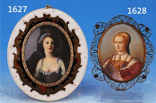MINIATURMALEREI, NACH KUCHARSKI, 20. JH., GOUACHE AUF ELFENBEIN, PORTRÄT EINER JUNGEN FRAU, IM OVAL CA. 8,5 X 6 CM, R.