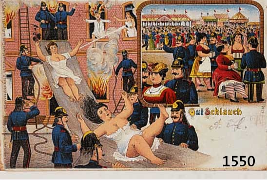 KONV. 5 FEUERWEHRPOSTKARTEN, DT., UM 1900-1925, VERSCHIEDENE MOTIVE, EINIGE GEBRAUCHT, U.A. BESCHRIFTET: GRUSS VON DER INTERNAT. AUSSTELLUNG FÜR ...