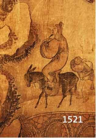 2 SCHRIFTROLLEN, CHINA, UM 1820/40, SEIDE AUF PAPIER, DAST. VON LAOTZE MIT GE- BIRGE UND KONFUZIUS LEHRT, ALTER SAMMLER- STEMPEL, CA. 110 X 30 CM