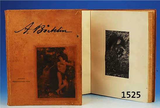 KONVOLUT 2 BÜCHER VON ARNOLD BÖCKLIN, AUSWAHL VON WERKEN DES KÜNSTLERS IN HELIO- GRAVUREN, FOTOGRAFISCHE UNION MÜNCHEN, L. STOCKFLECKIG, ...
