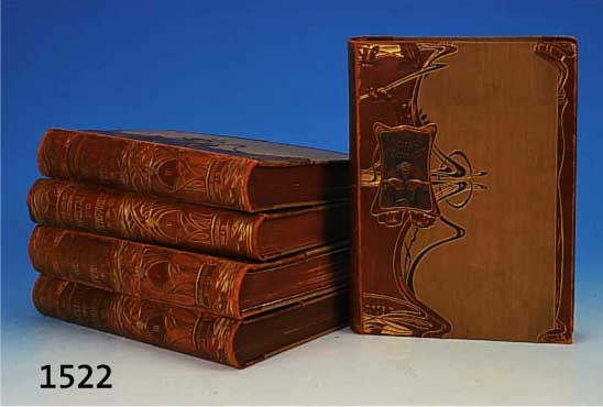 KONV. 5 BÜCHER WELTALL UND MENSCHHEIT, UM 1905/10, HERAUSGEGEBEN VON KRAEMER, DURCHGÄNGIG L. GE- BRÄUNT, HALBLEDEREINBAND MIT METALLAPPLIKE, ...