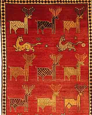 GABBEH,PERSIEN CA 202 X 105 CM..WOLLE AUF WO LLE.EHZ 2.CA 30 JAHRE.