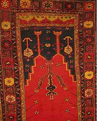 KONJA,TÜRKAI.CA 214 X 127 CM..WOLLE/WOLLE. EHZ 4-5.UM 1930.